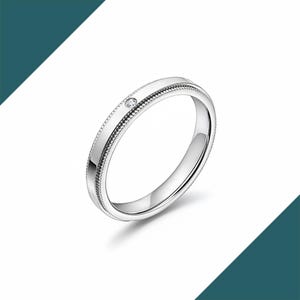 Hot Item 3 MM Wide Milgrain Band Ring Single Round Brilliant Natural Diamond Wedding Band Dainty Solitaire Diamond Stackable Ring For Women