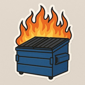 Dumpster Fire Sticker | Funny | This is Fine
