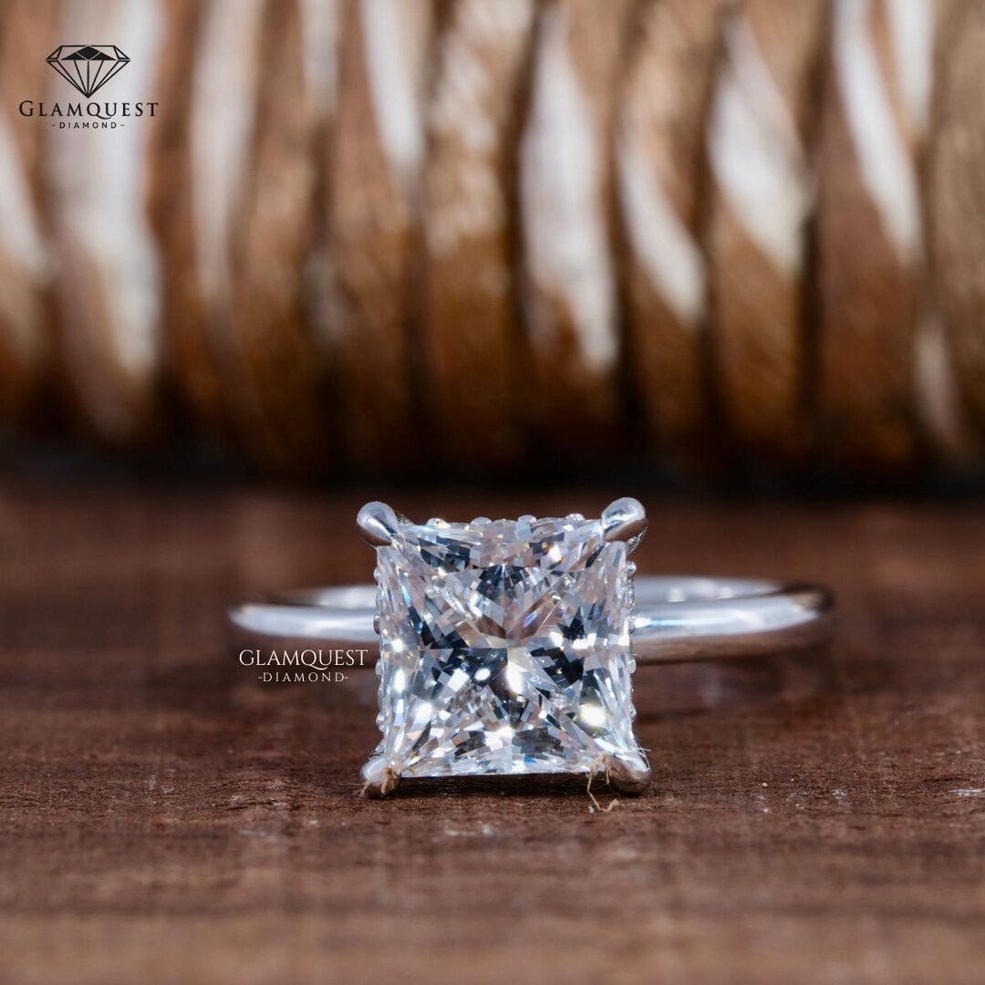 Princess Cut Lab Grown Diamond Ring 3CT Princess Cut Diamond Certified ...