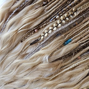50 DE Set dreadlocks ideas Curly partial dread head dreadlocks hair extensions dreads faux locs set crochet dreadlock temporary handmade