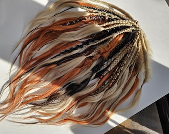 Trecce Boho Dreadlocks Crochet Set completo tresses trenzas vlechten Zöpfe fletinger cooper ambra cherry brown Mocca beige Single Ended De set