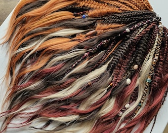 SE DE Set Dreads Trecce Boho Dreadlock Crochet Set completo Doppie punte Estensioni a punta singola Riutilizzabili ambra ciliegia lava canadese cooper marrone