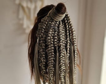 Extension per trecce a coda di cavallo elastiche Boho a coda di pesce lunga