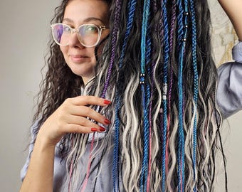 Trecce boho set De Nero bianco onda onda Trecce senza nodi Trecce da dea