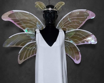 Ali di farfalla rosa, ali di fata rosa chiaro, ali per costume, ali di fata rosa, farfalla coda di rondine rosa, Halloween