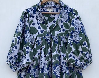 ice blue fall print maxi dress - v neckline summer dress - 3/4th sleeve with button dress