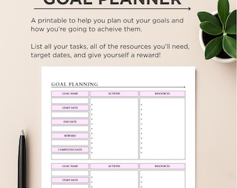 Goal Planning Template | Goal Setting & Productivity Tracker