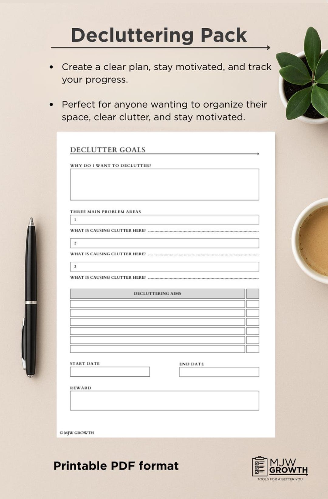 Decluttering Planner Pack | Home Organisation Printables | 14 Day ...