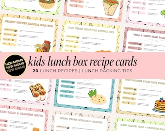 Kids Lunch Box Recipes & Planner: 20 Healthy School Lunch Ideas (Digital Download)