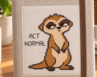 Patrón de punto de cruz de suricata sarcástica - Diseño de bordado divertido y normal, gráfico de costura irónico - Regalo para un amigo (descarga instantánea)