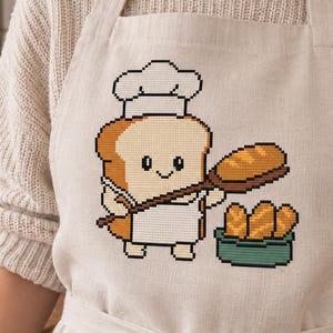 Bread Baker Cross Stitch Pattern, Funny Baker Cross Stitch - Gift For Bread Lover Friend, Bakery Embroidery Design Chart, Pattern Keeper
