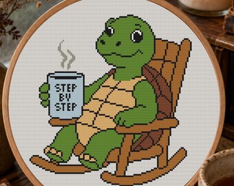 Illinois Turtle Cross Stitch Pattern, Illinois State Reptile PDF, Beginner Nature Pattern, Easy Stitch For Turtle Lover Gift, Pattern Keeper