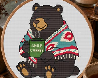 New Mexico Black Bear Cross Stitch Pattern, New Mexico PDF, Beginner Cozy Bear Lover Pattern, Easy Southwest Gift Stitch, Pattern Keeper