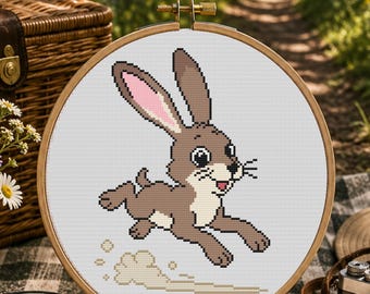 Kansas Jackrabbit Cross Stitch Pattern, Kansas State Animal PDF, Beginner Wildlife Pattern,  Gift For Runner Or Bunny Lover, Pattern Keeper