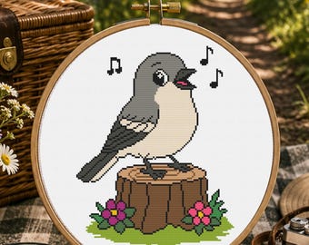 Mississippi Northern Mockingbird Cross Stitch Pattern, Mississippi State Bird PDF, Beginner Singing Bird Pattern, Pattern Keeper