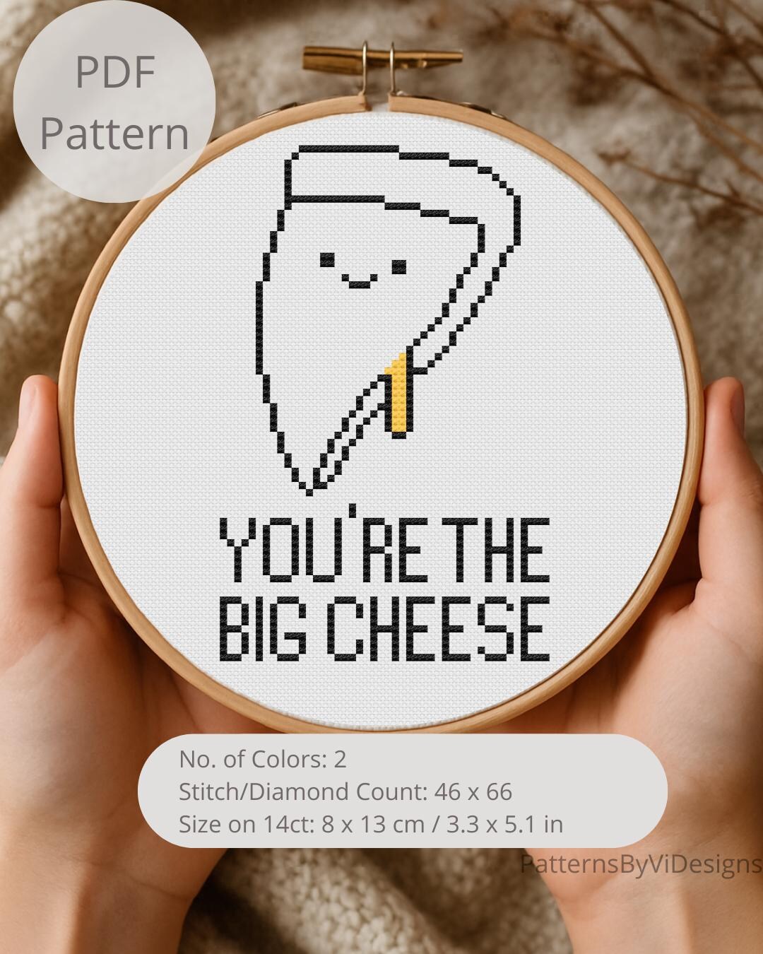 Mini You're the Big Cheese Cross Stitch Pattern - Small Humor Cross ...