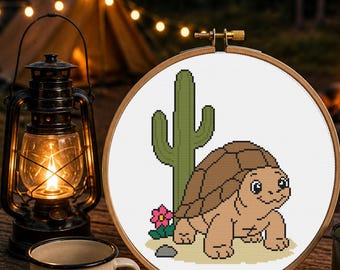 Nevada Desert Tortoise Cross Stitch Pattern, Nevada State Reptile PDF,  Turtle Lover Gift, Reptile Stitch Design, Pattern Keeper