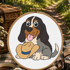Tennessee Bluetick Coonhound Cross Stitch Pattern PDF, Tennessee State Dog Pattern, Beginner Dog Cross Stitch | Easy Animal Pattern Download