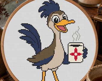 New Mexico Roadrunner Cross Stitch Pattern, New Mexico State PDF, Beginner Bird Pattern, Easy Southwest Stitch, Pattern Keeper