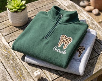 Sudadera dental personalizada con cremallera hasta el cuello, suéter dental personalizado, chaqueta personalizada para higienista dental, regalo para asistente dental