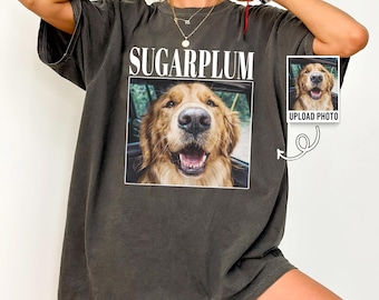 Customized Pet Photo Shirt, Personalized Comfort Colors Pet Shirt, Customized Picture Pet Shirt, Dog Lover Gift, Cat Mom Gift, Pet Loss Gift