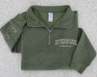 Custom Embroidered Boykin Spaniel Mama Zip Sweatshirt, Boykin Spaniel Dog Mom Embroidery Sweater, Dog Lover Gifts, Embroidery Dog Mama Gifts