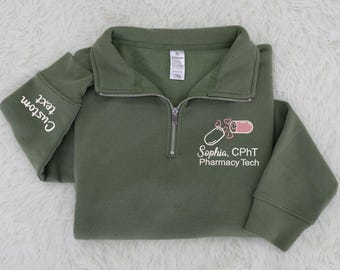 CPhT Quarter Zip Sweatshirt for Pharmacy Technicians - Cozy, Comfortable, and Stylish, Pharmacy Tech Gift