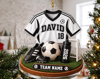 Adorno de béisbol personalizado, adorno navideño de jugador de béisbol 2026, adorno de árbol de béisbol, regalo de béisbol para niño, adorno de camiseta con nombre de equipo