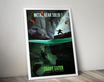 メタルギアソリッド3 スネークイーター　b2 ポスター METAL GEAR SOLID 3 SNAKE EATER PROMO KONAMI EUROPE DOUBLE
