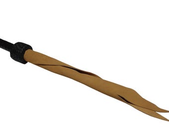 100% suède handgemaakt middellange dubbele tong drakenstaart - zwart 45 cm (1 stuk)