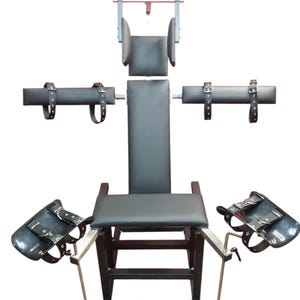 Mature Infernal Punishment Multi-Use Bondage Seat With Restraints  | Heavy-Duty Dungeon Furniture