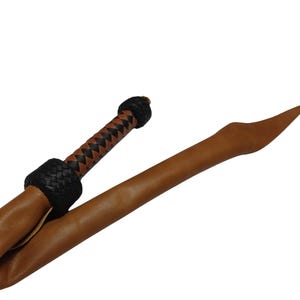 Cola de dragón larga de una sola lengüeta, 100 % gamuza, hecha a mano, color negro, 70 cm