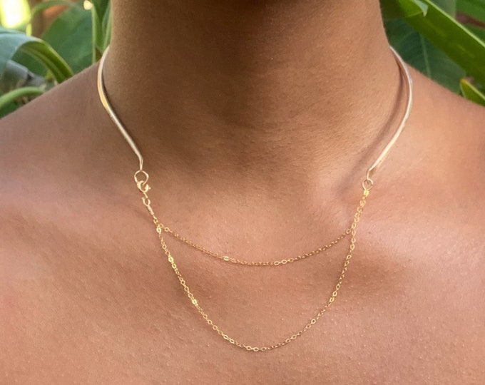 Gold Chained Hammered Choker