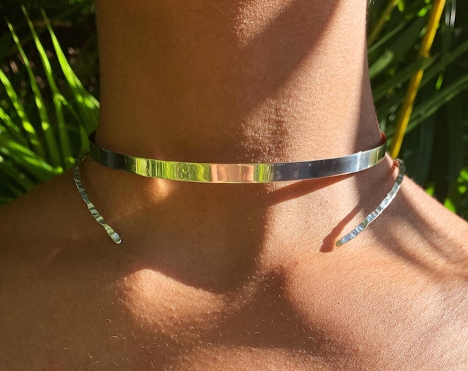 Hammered Sterling Silver Choker SET (2 chokers)