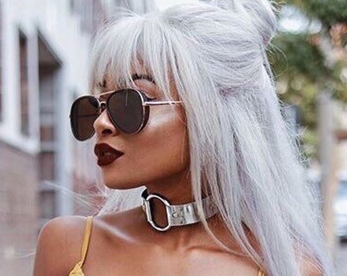 90's Style Metal O-Ring 1" Choker (Gold or Silver)