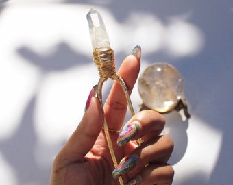 Clear Quartz Hair Fork ~ Magic Crystal Hair Jewelry