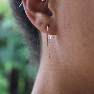 14K Gold Minimal Earrings image 3