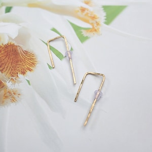 14K Gold Minimal Earrings image 1