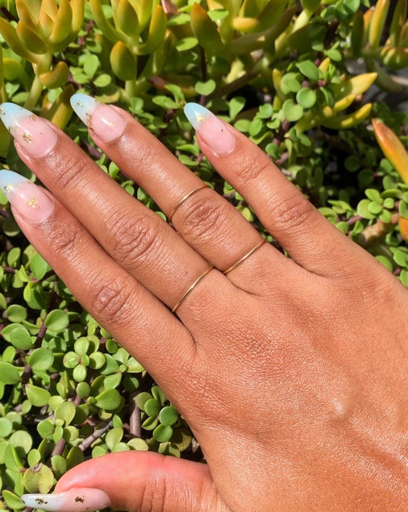 Simple Gold Midi Ring SET OF THREE