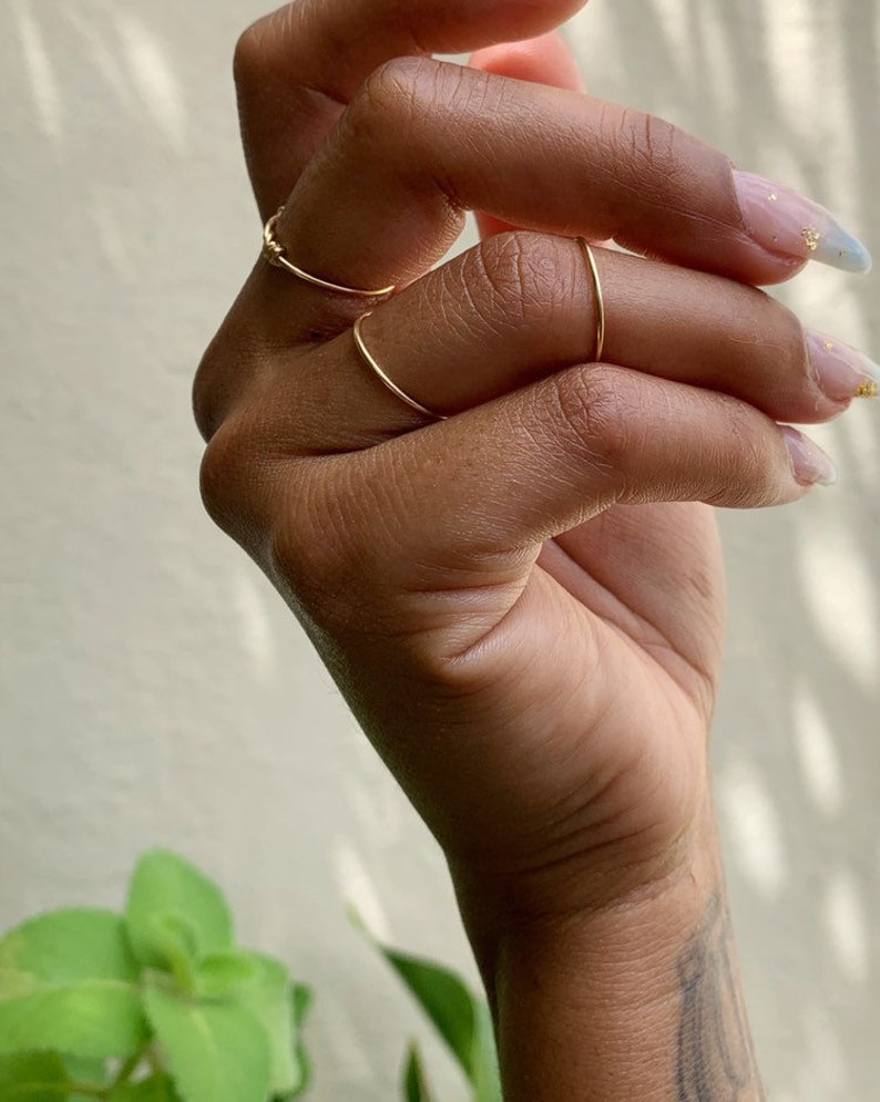 Simple Gold Midi Ring SET OF THREE