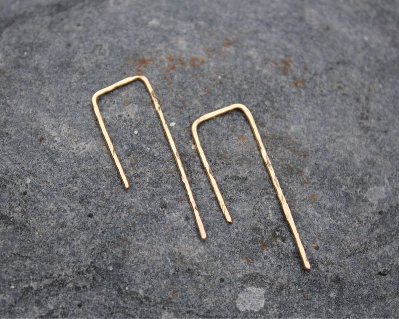 14K Gold Minimal Earrings image 4