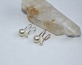 Boucle d'oreille double perle * Maintenant en or 14 carats ~ ou ~ argent sterling !