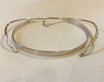 Hammered Sterling Silver Choker SET (2 chokers)