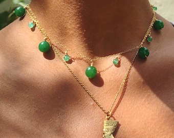 Green Aventurine Golden Royal Choker