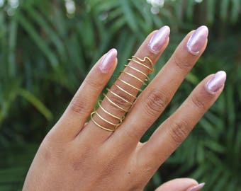 Brass Full Finger Coil Ring