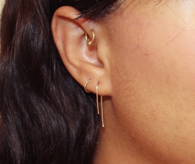 14K Gold Minimal Earrings image 10