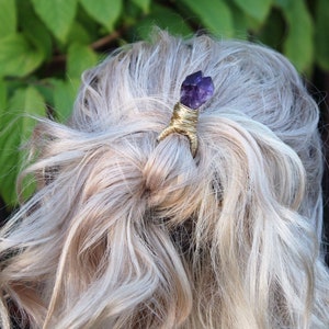 Amethyst Hair Fork ~ Magic Crystal Hair Jewelry