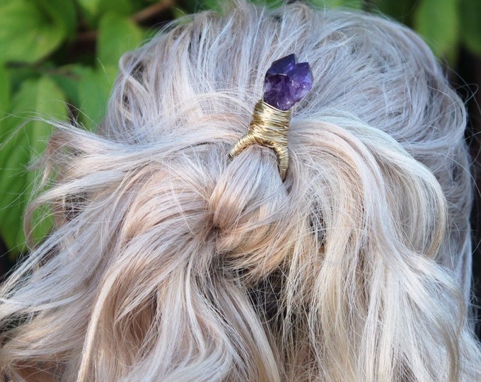 Amethyst Hair Fork ~ Magic Crystal Hair Jewelry