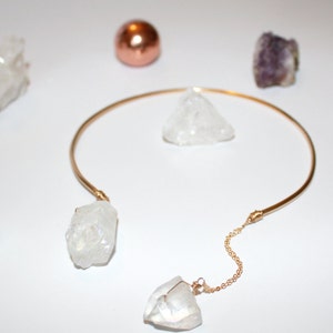 14K Solid Gold Angel Aura Quartz Choker image 1