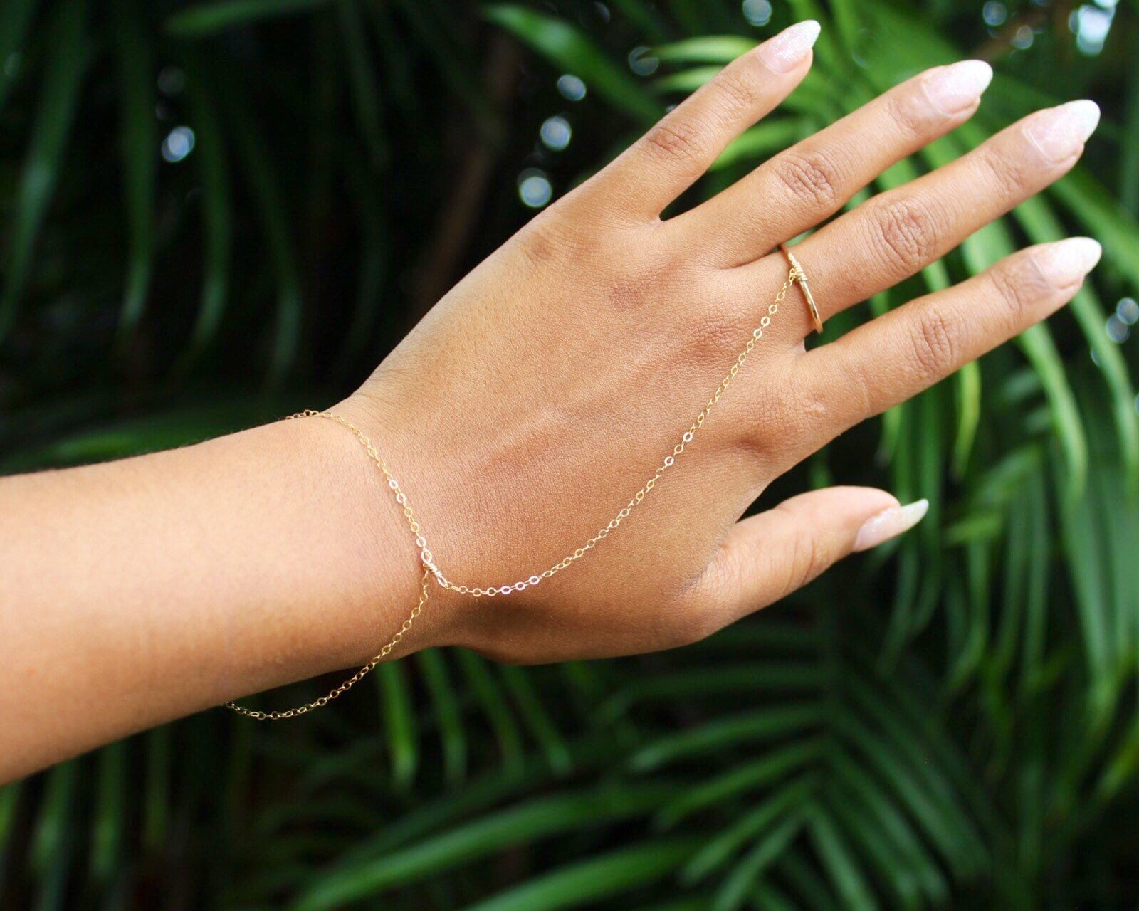 Delicate Ring Bracelet, Dainty Hand Chain, Gold Finger Bracelet, Delicate  Body Jewelry, Boho Slave Bracelet, Best Oriental Wristlet - Etsy